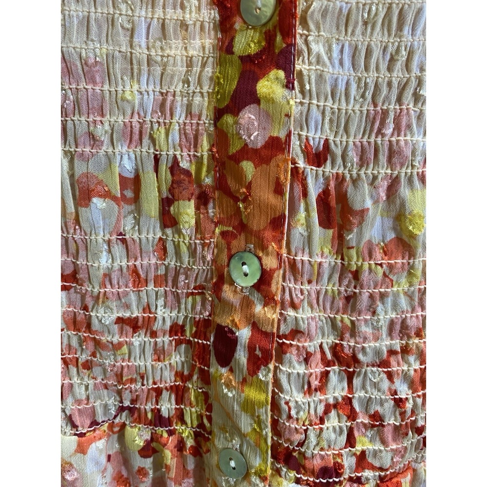 Hope‎ Springs Women's XL Sheer Multi-Color Sunset Boho Top Beach Blouse - Picture 4 of 7